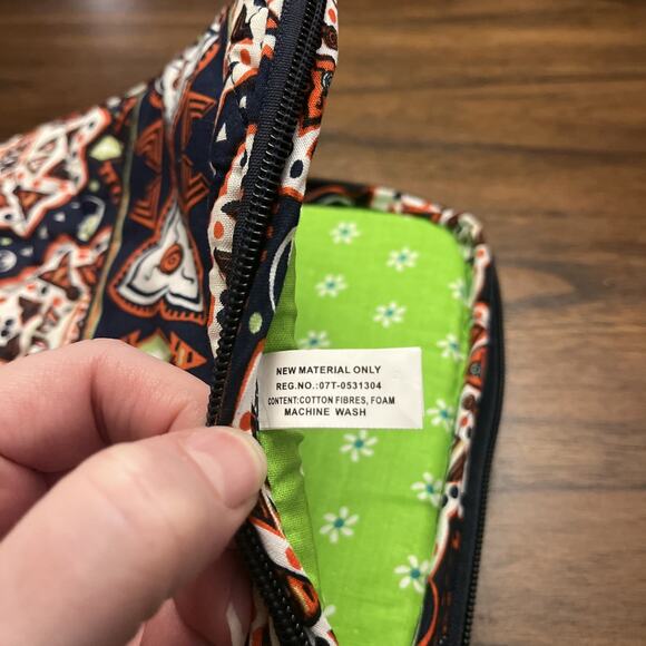 Padded Case Sleeve For Tablet Or E-Reader 8” x 10” Fabric Boho Chic Zipper Close - Picture 6 of 8